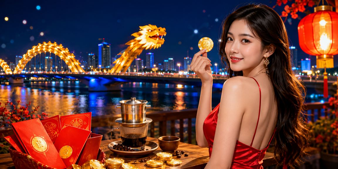 Phong bì đỏ may mắn bên ly cà phê tại Đà Nẵng – biểu tượng ưu đãi thể thao dịp lễ Tết