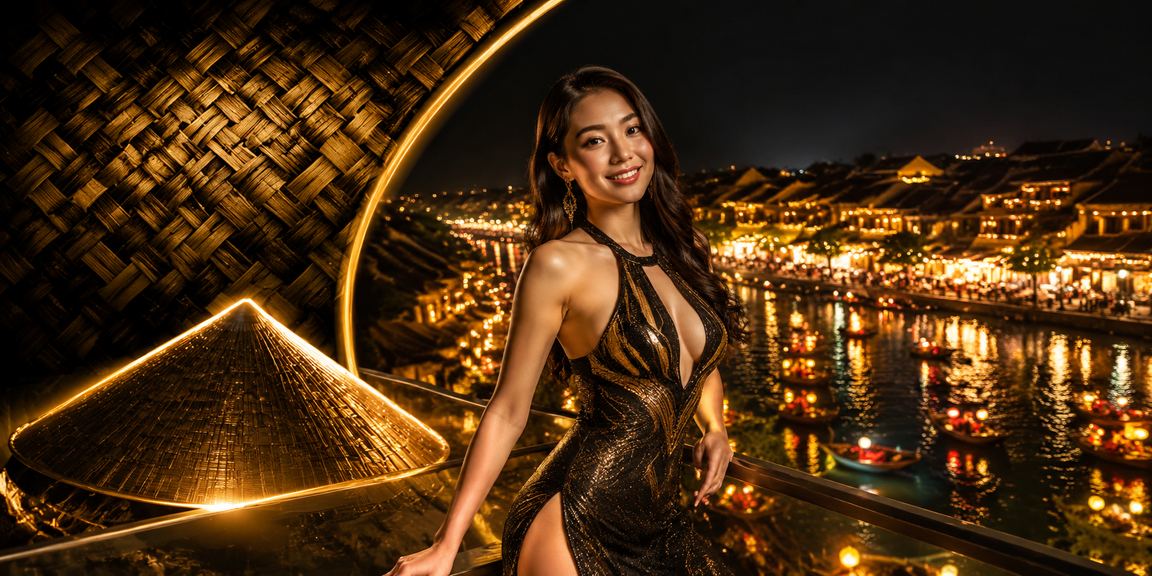 Người dùng Hội An chơi Slot game trên sxsmn với chiếc nón lá truyền thống