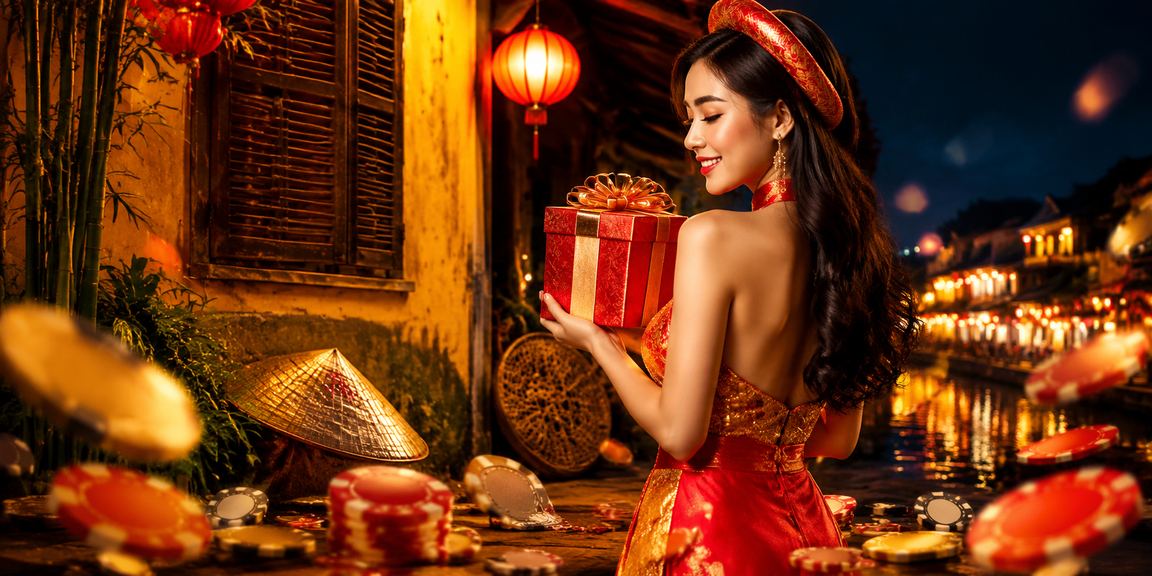 Phụ nữ đội nón lá tại Hội An tham gia hoạt động xổ số và giải trí truyền thống bên dòng sông Hoài